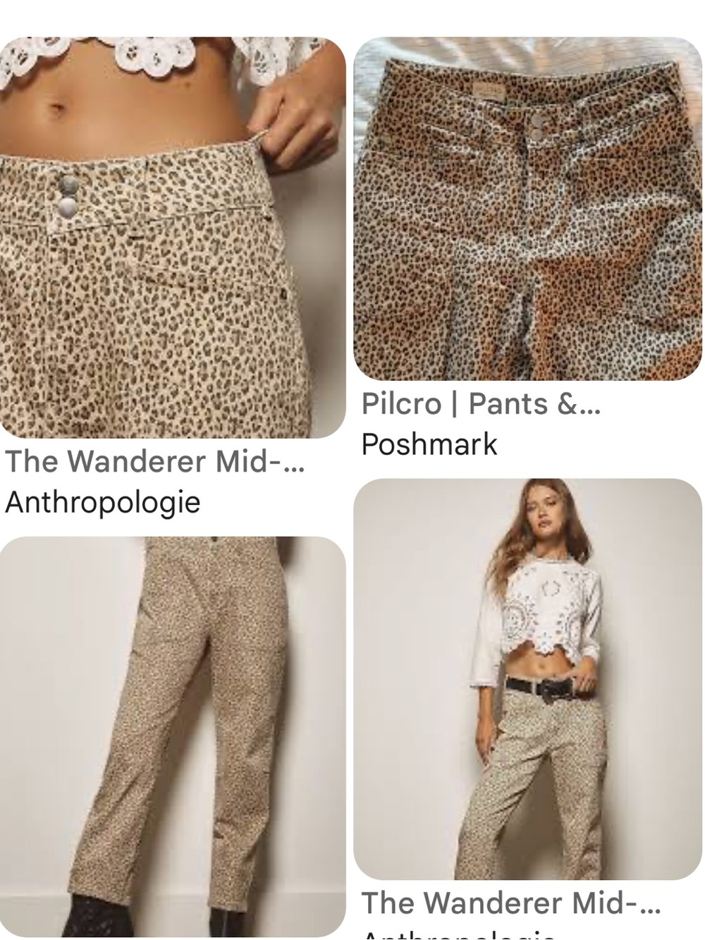 Pilcro Beige Leopard-Print jeans Anthropogy